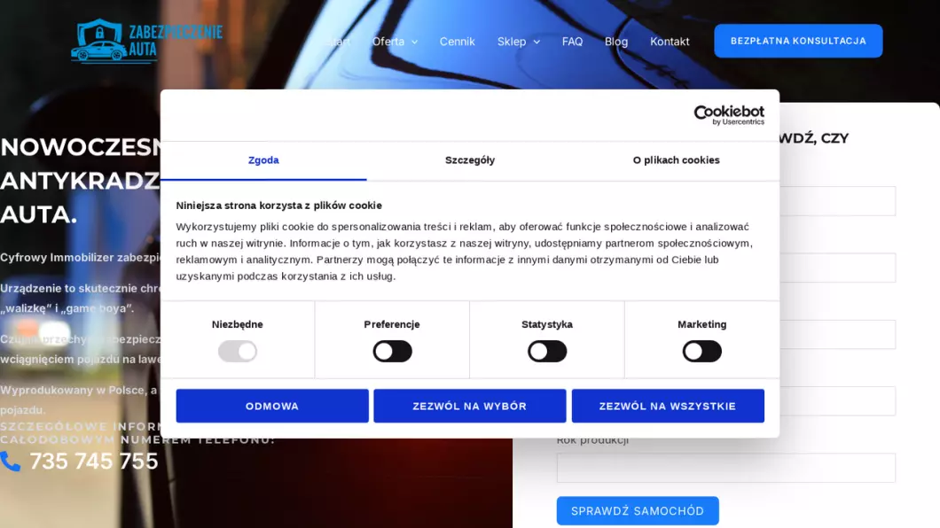 Zrzut ekranu strony